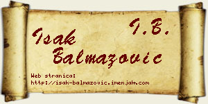 Isak Balmazović vizit kartica